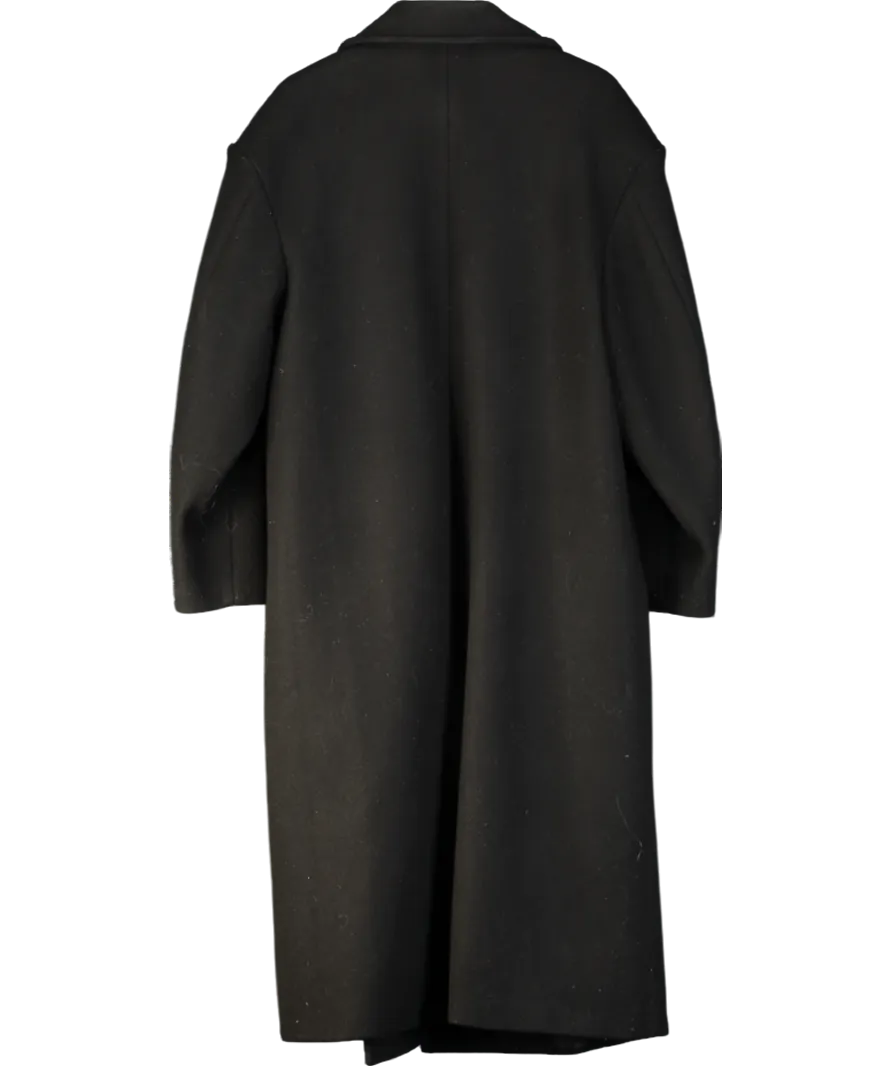comma Black Longline Double Button Coat UK L