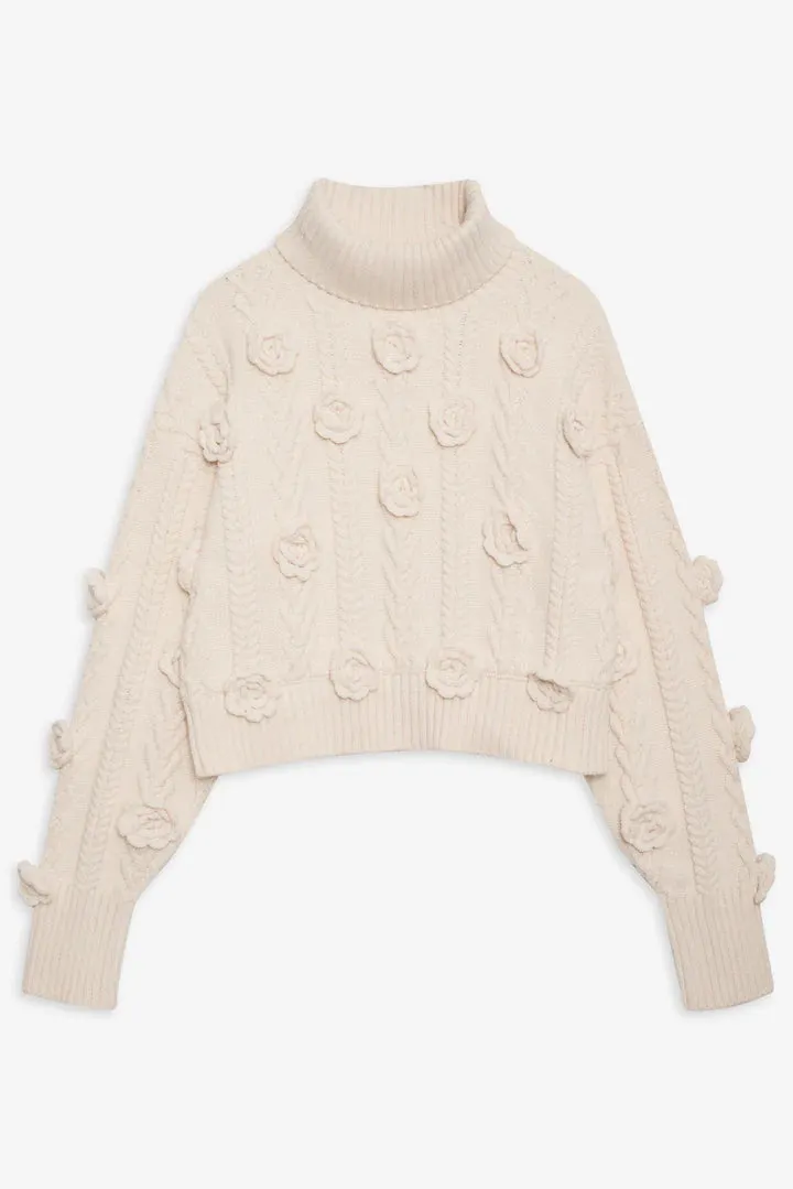 For Love & Lemons Martina Cropped Sweater