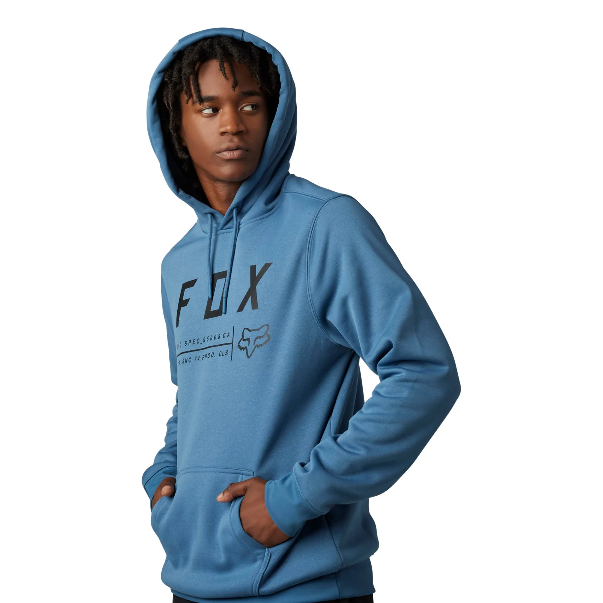 Fox Racing  Mens Non Stop Pullover Hoodie Sweatshirt Moisture Wicking Dark Slate