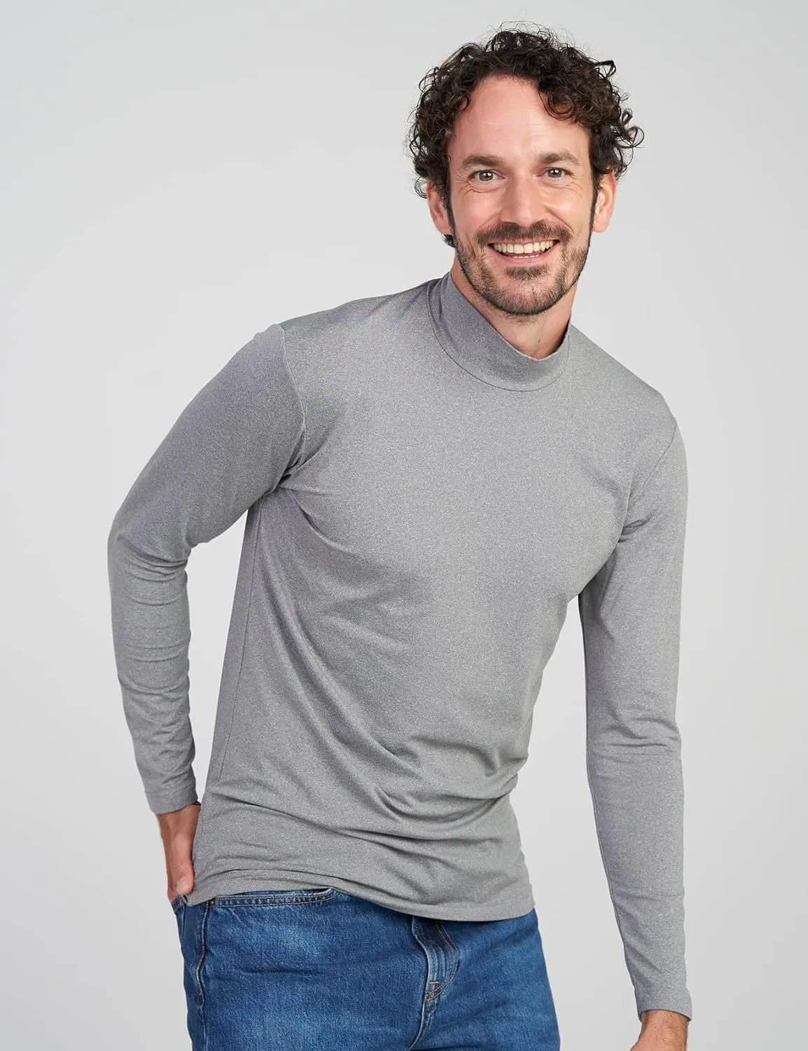 LAPASA Mens Thermal Underwear Top Fleece Mock Neck Long Sleeve Shirt Base Layer Undershirt Lightweight Midweight M102/M123