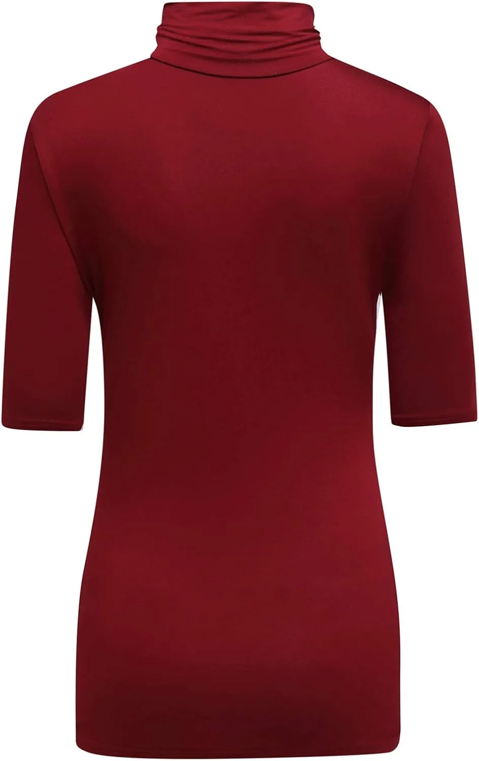 OThread & Co. Women's Half Sleeve Turtleneck T-Shirt Basic Stretch Layer Comfy High Neck Top