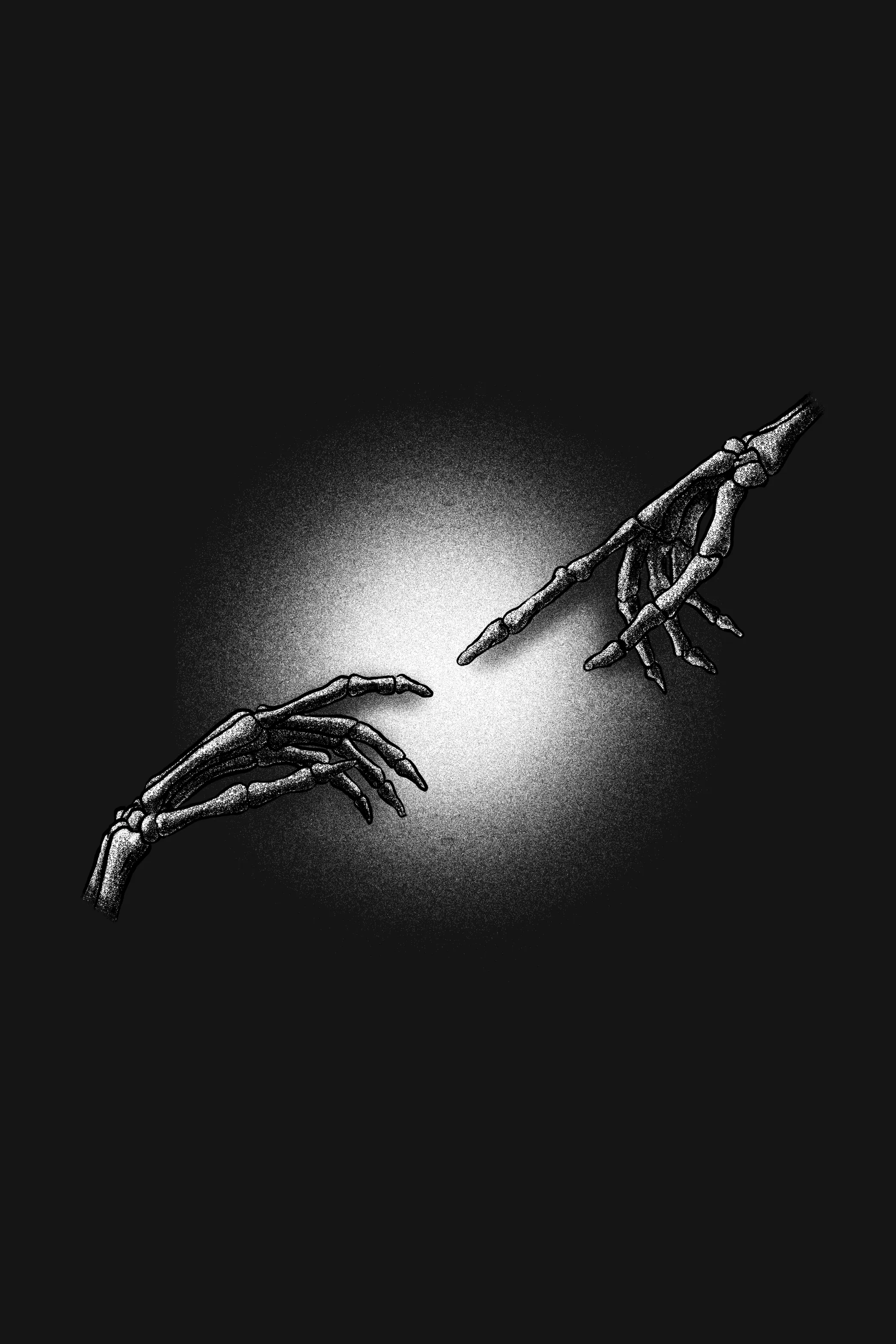 The Creation Of Adam Skeleto Black Printed Oversized T-shirt for Men