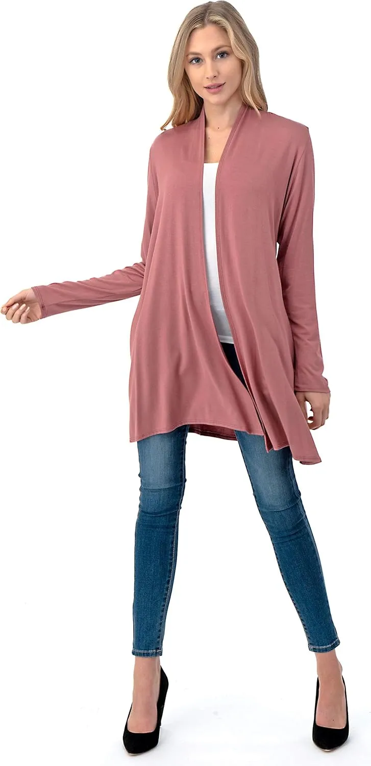 The Simpli Soft Casual Longline Longsleeve Cardigan - Made in USA