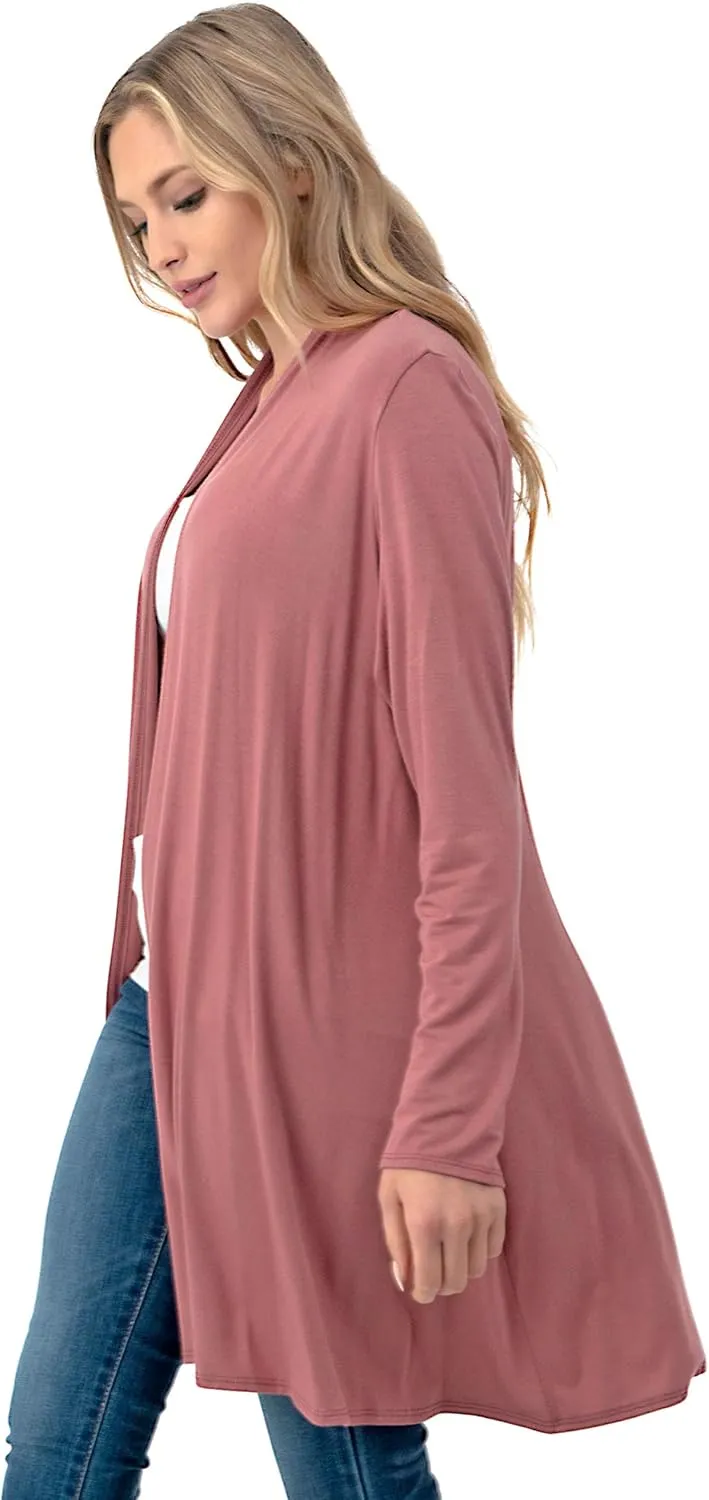 The Simpli Soft Casual Longline Longsleeve Cardigan - Made in USA