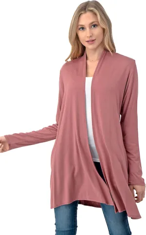 The Simpli Soft Casual Longline Longsleeve Cardigan - Made in USA