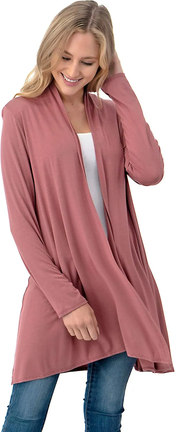 The Simpli Soft Casual Longline Longsleeve Cardigan - Made in USA