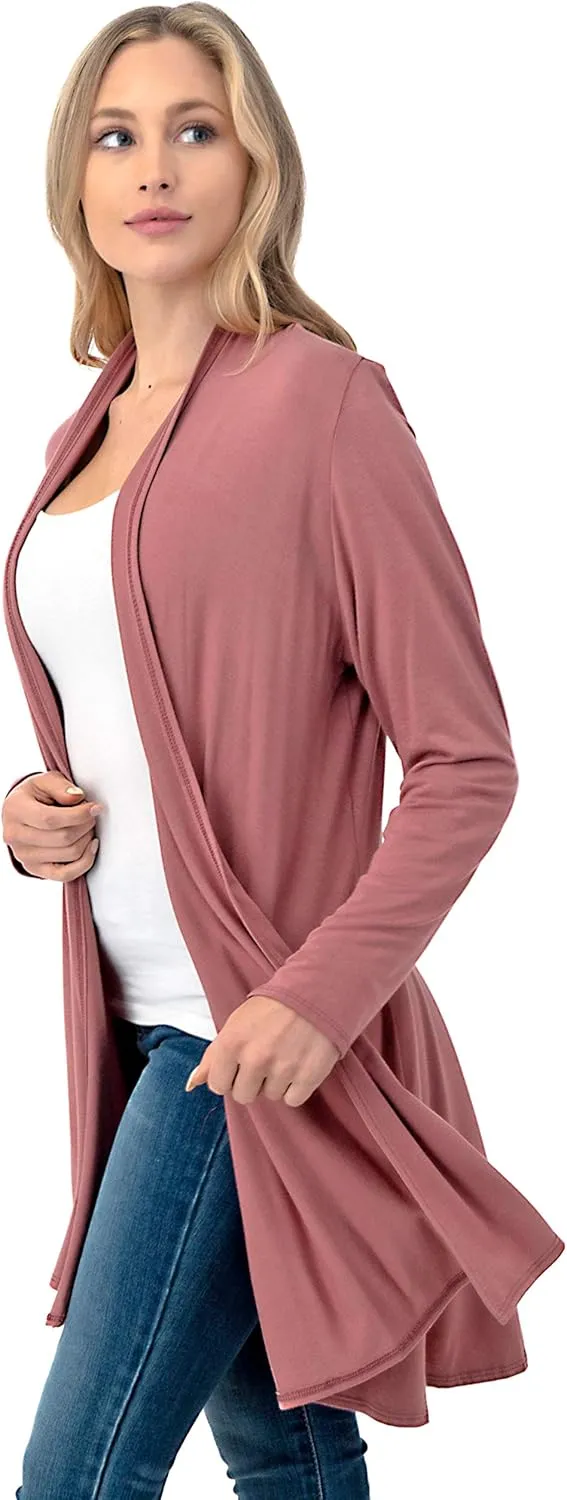 The Simpli Soft Casual Longline Longsleeve Cardigan - Made in USA