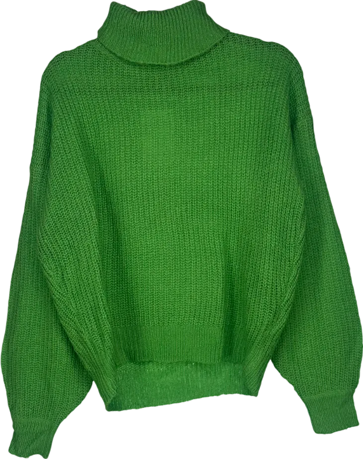 Threadbare Green Turtleneck Knit Jumper UK 8