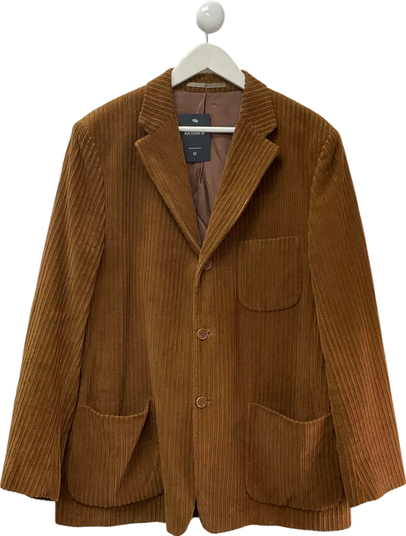 trenders Brown Oversized Corduroy Blazer UK 42" CHEST