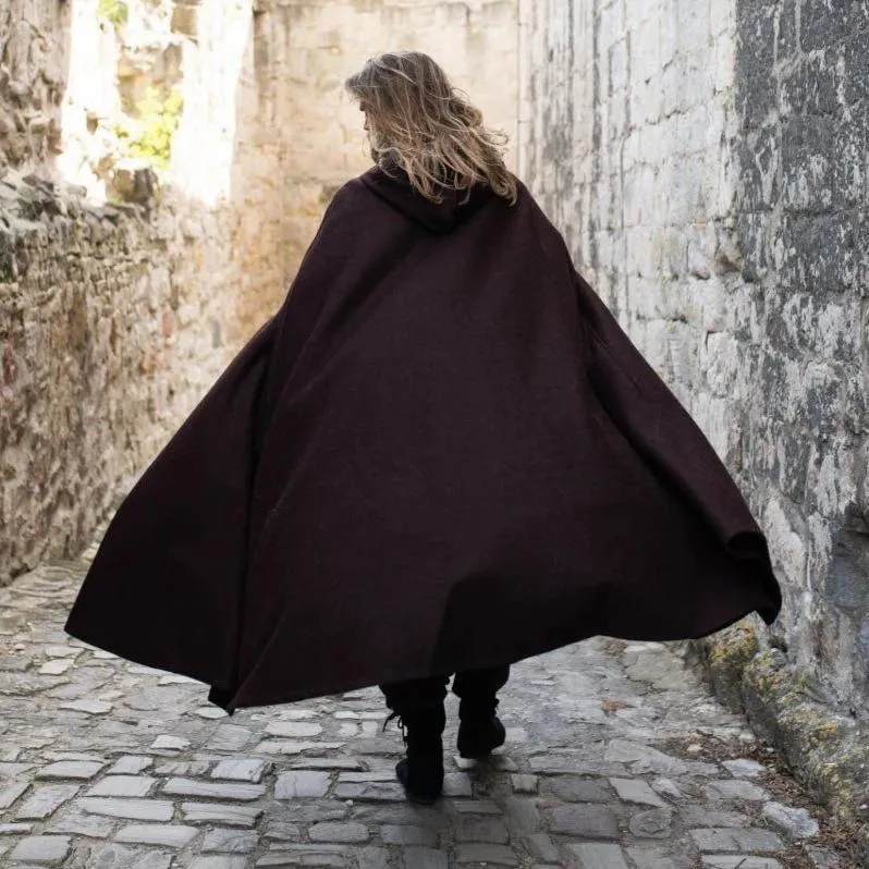 Unisex Wool Viking Cloak | Wolf Clasp
