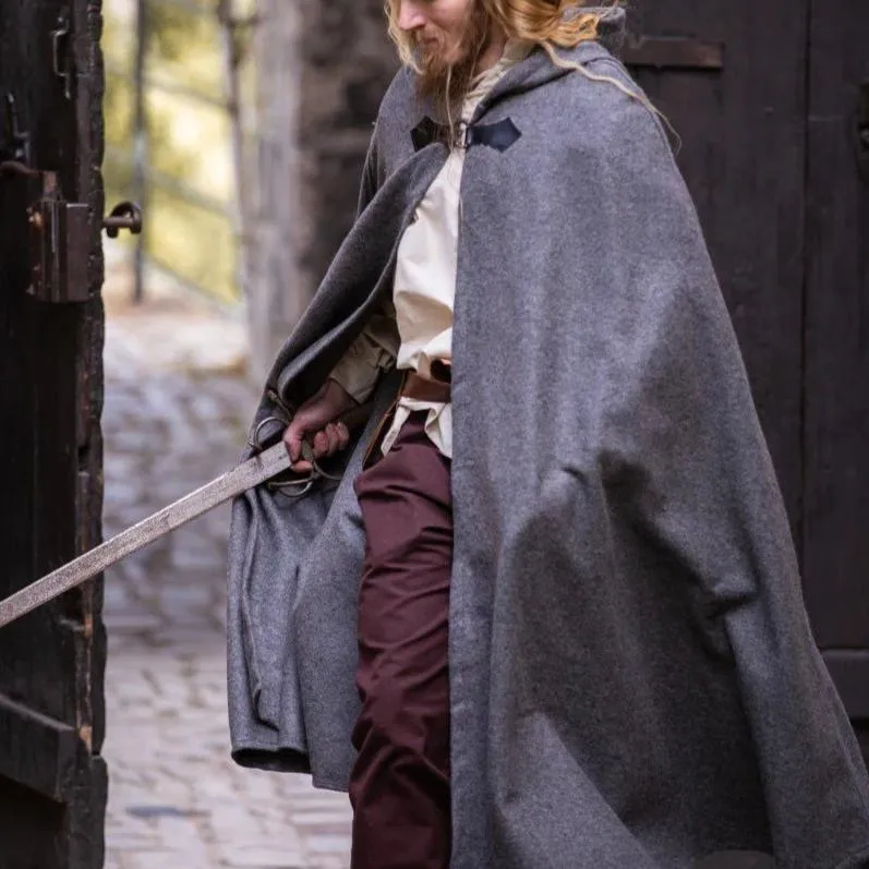 Unisex Wool Viking Cloak | Wolf Clasp