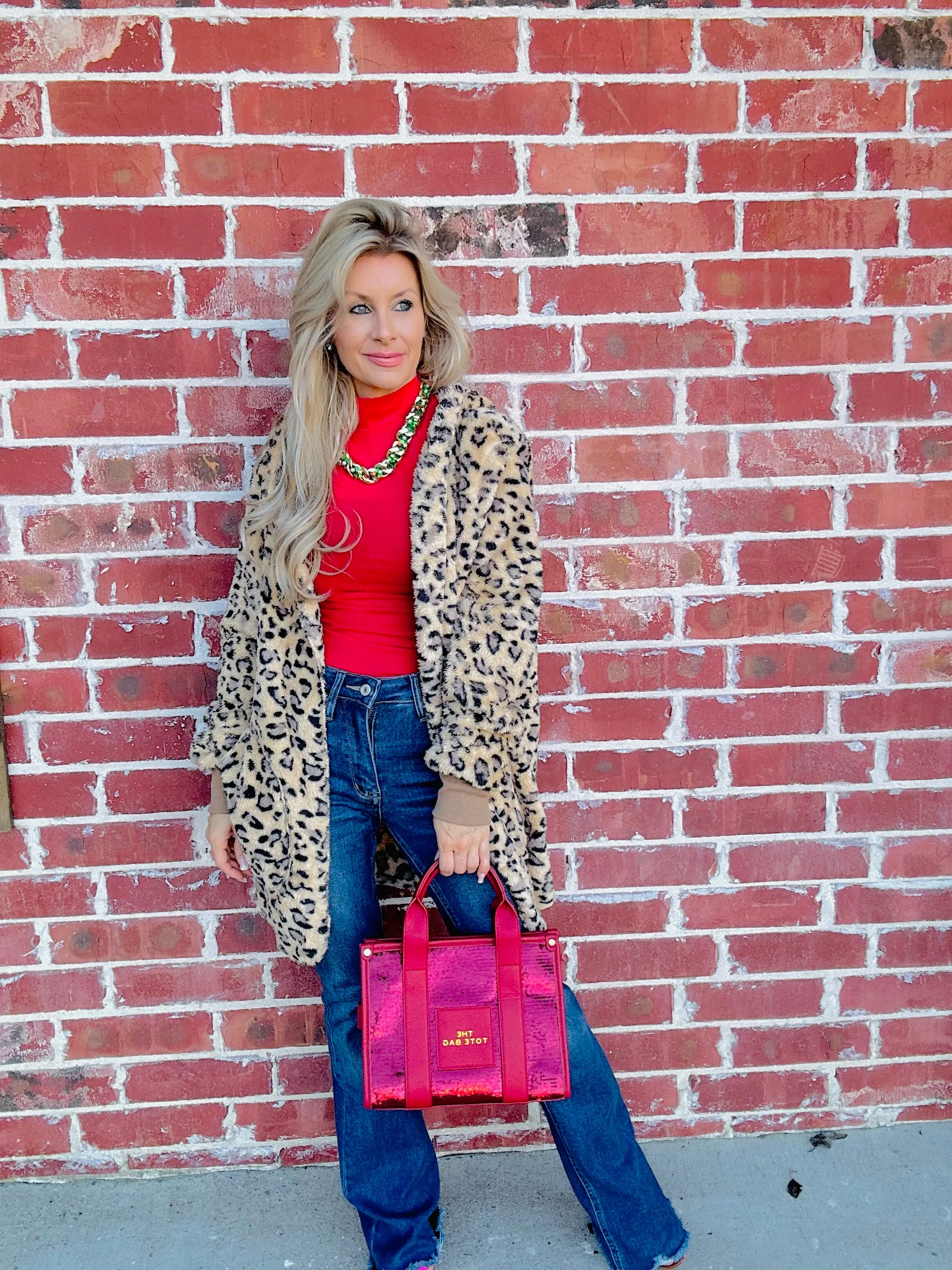 Wild Comfort Taupe Leopard Plush Oversized Jacket
