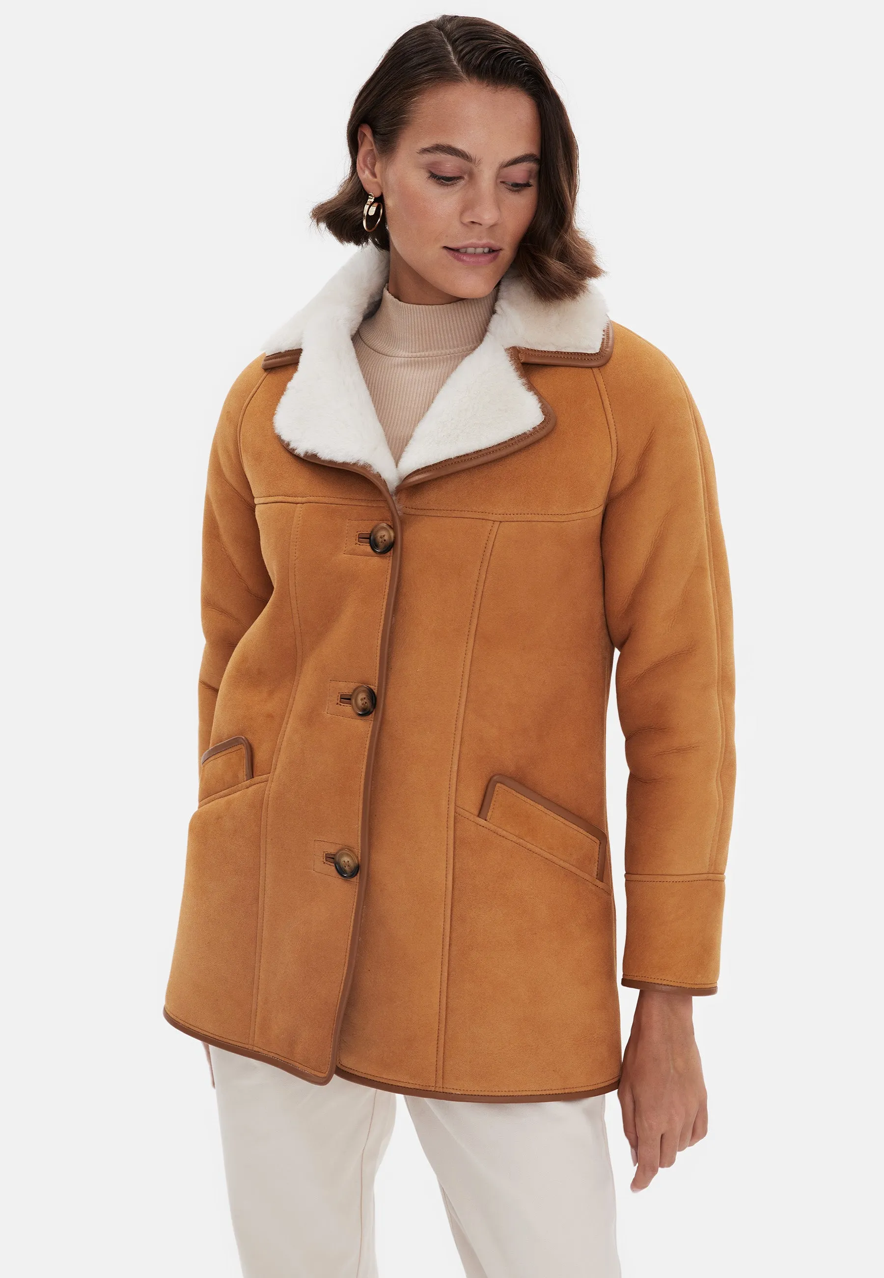 Women's Wool Coat, Whiskey