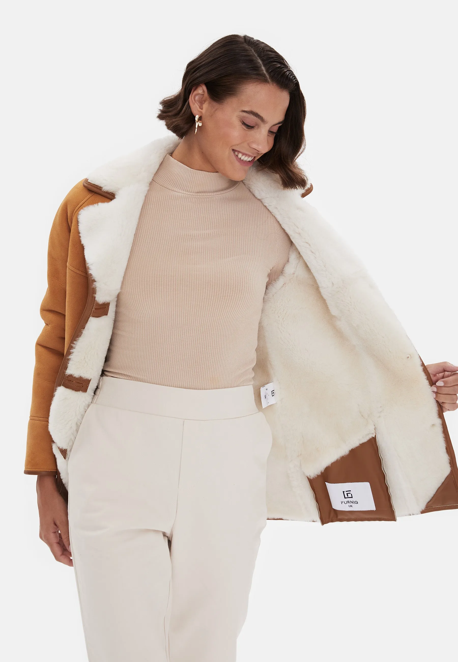 Women's Wool Coat, Whiskey