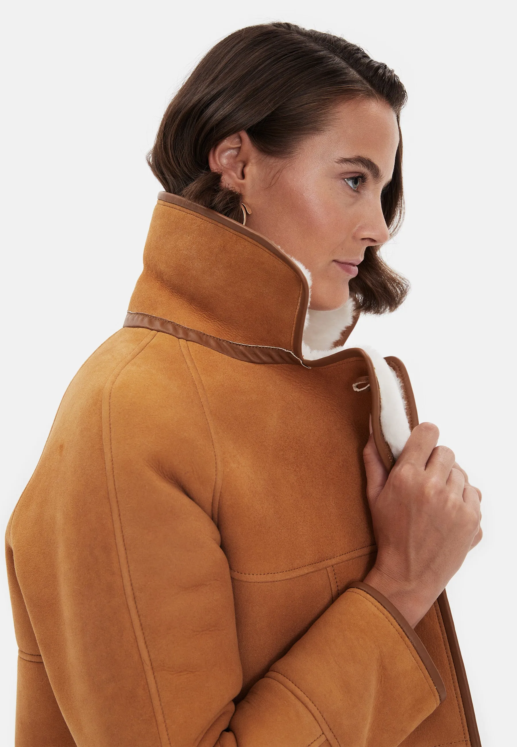 Women's Wool Coat, Whiskey