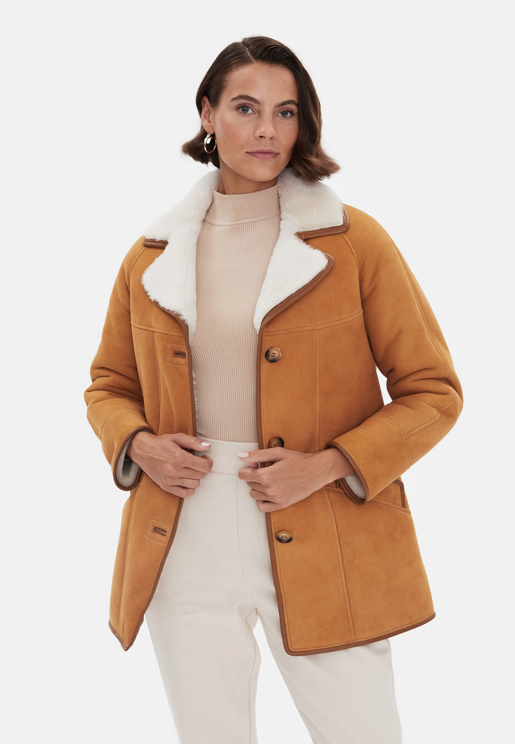 Women's Wool Coat, Whiskey